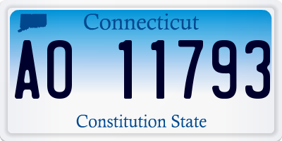 CT license plate AO11793