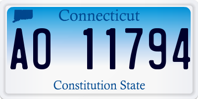CT license plate AO11794