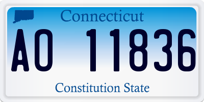 CT license plate AO11836