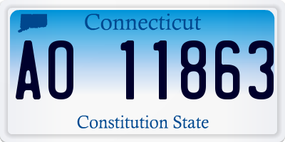 CT license plate AO11863