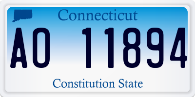 CT license plate AO11894