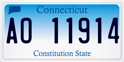 CT license plate AO11914