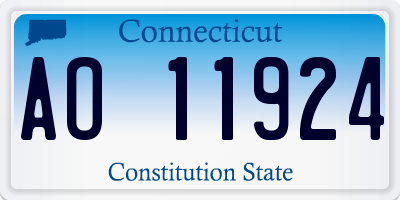 CT license plate AO11924