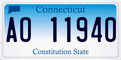 CT license plate AO11940