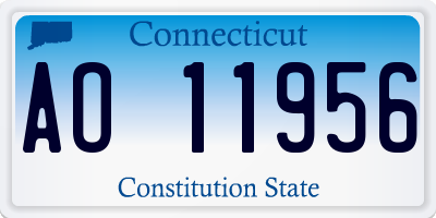 CT license plate AO11956