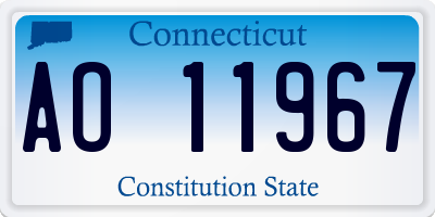 CT license plate AO11967