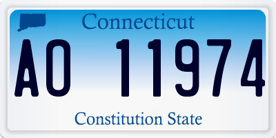 CT license plate AO11974