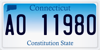 CT license plate AO11980