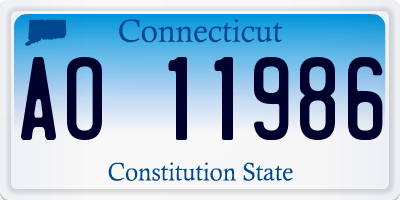 CT license plate AO11986