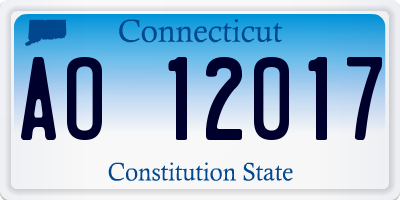 CT license plate AO12017