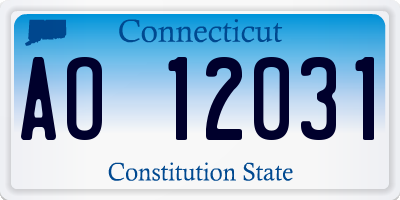 CT license plate AO12031