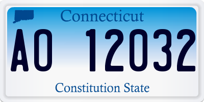 CT license plate AO12032