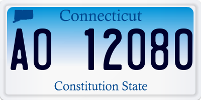 CT license plate AO12080