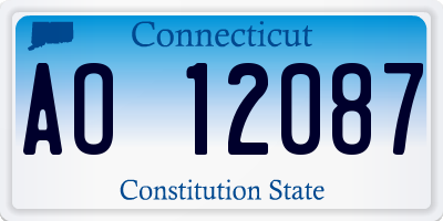 CT license plate AO12087