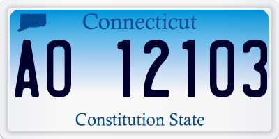 CT license plate AO12103