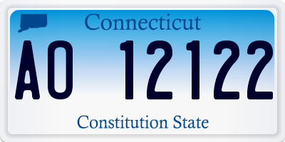 CT license plate AO12122