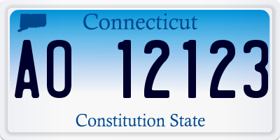 CT license plate AO12123