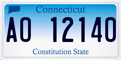 CT license plate AO12140