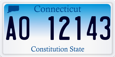 CT license plate AO12143