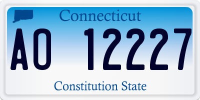 CT license plate AO12227