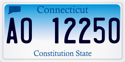 CT license plate AO12250
