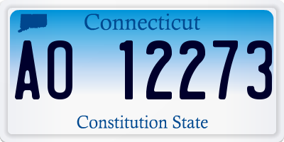 CT license plate AO12273