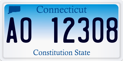 CT license plate AO12308