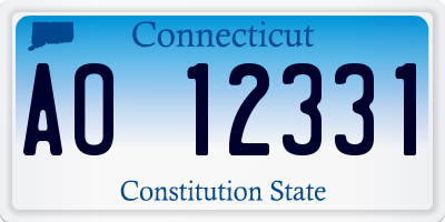 CT license plate AO12331
