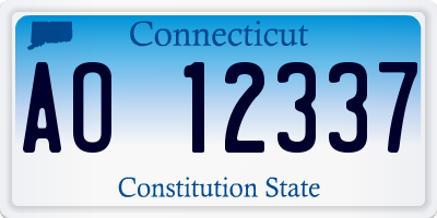 CT license plate AO12337