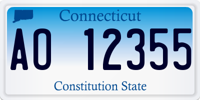 CT license plate AO12355