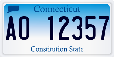 CT license plate AO12357