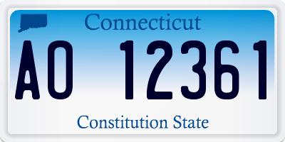 CT license plate AO12361