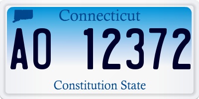 CT license plate AO12372