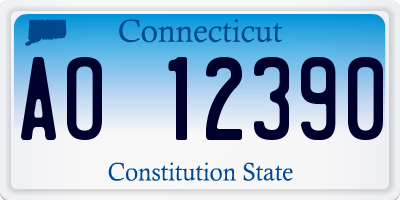CT license plate AO12390