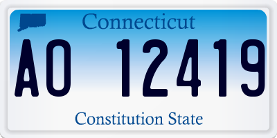 CT license plate AO12419