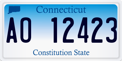 CT license plate AO12423