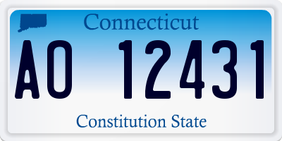 CT license plate AO12431