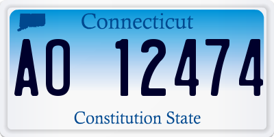 CT license plate AO12474
