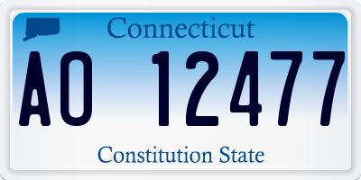 CT license plate AO12477