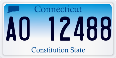 CT license plate AO12488