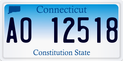 CT license plate AO12518