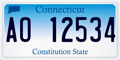 CT license plate AO12534