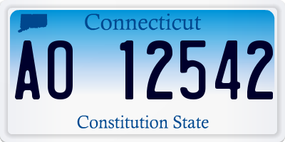 CT license plate AO12542