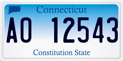 CT license plate AO12543
