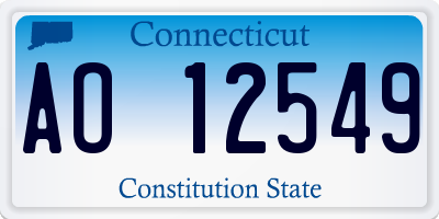 CT license plate AO12549