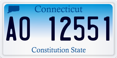 CT license plate AO12551