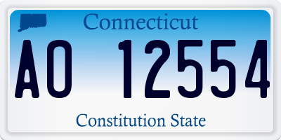 CT license plate AO12554