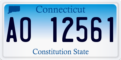 CT license plate AO12561