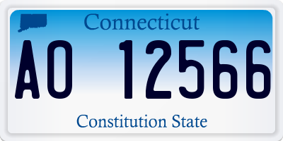 CT license plate AO12566