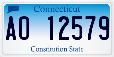 CT license plate AO12579